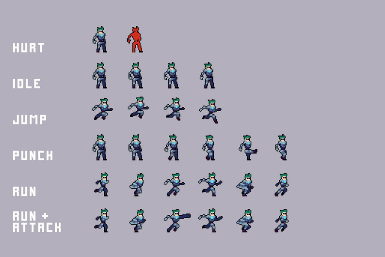 Free Cyberpunk Sprites Pixel Art By Free Game Assets Gui Sprite