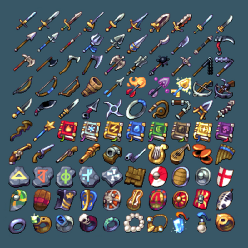 Pixel Fantasy Rpg Icons Weapons X By Thomas Feichtmeir Cyangmou