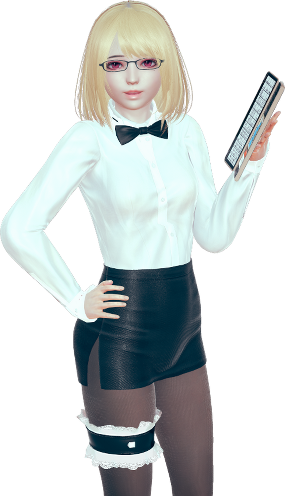 Waitress Visual Novel Character Sprite With Photoshop File By Quark Yifu