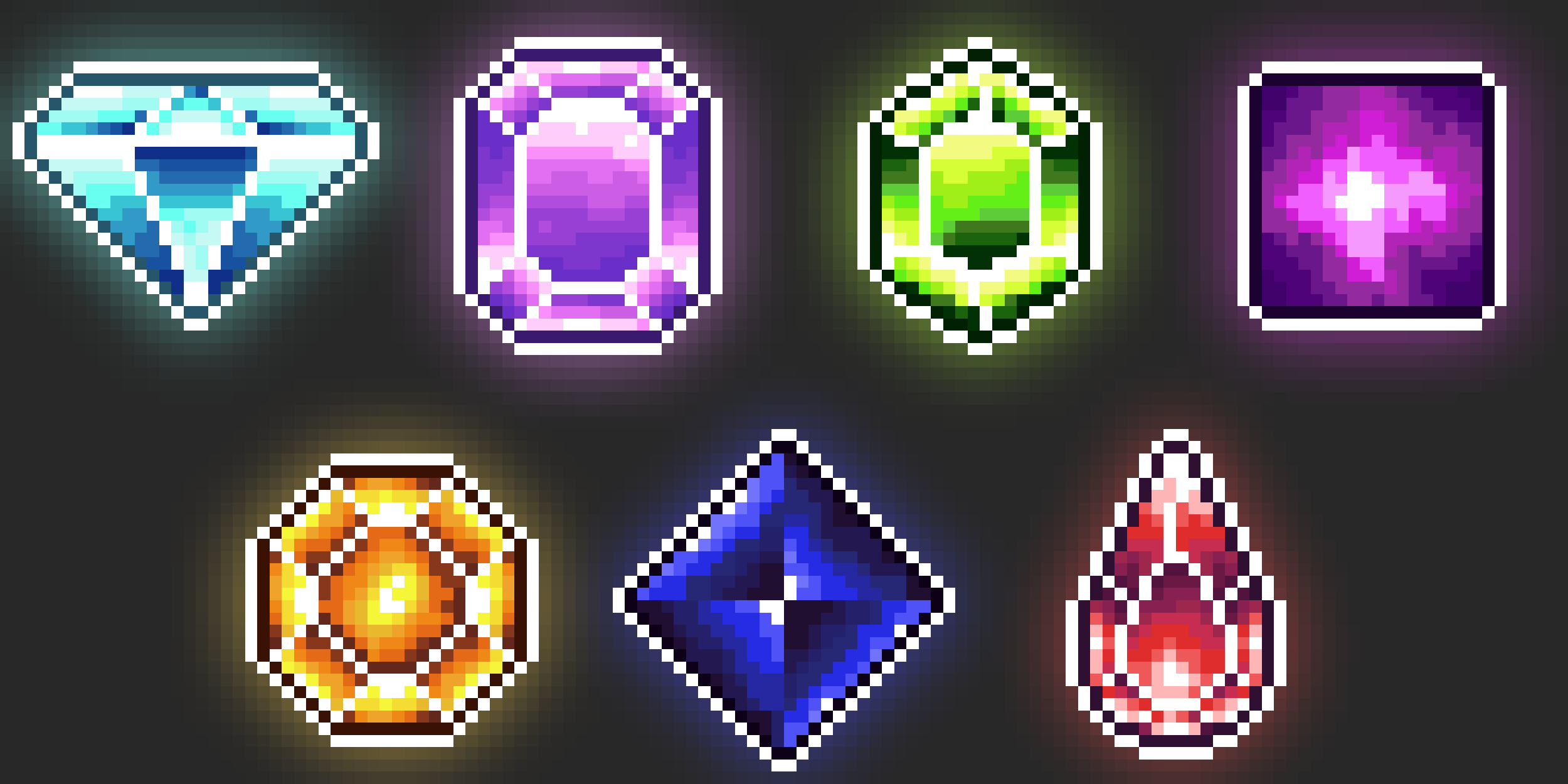 Pixel Art Gems Crystals By Ma9ici4n