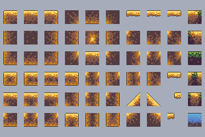 Desert Game Tileset Pixel Art By Free Game Assets GUI Sprite Tilesets