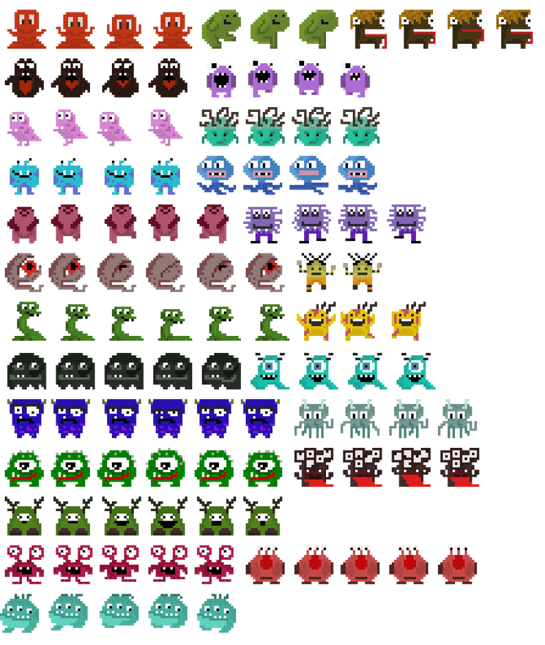 Free Pixel Animated Monsters Pack X By Danaida