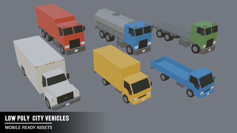 Low Poly City Vehicles Pack By Pavel 3D