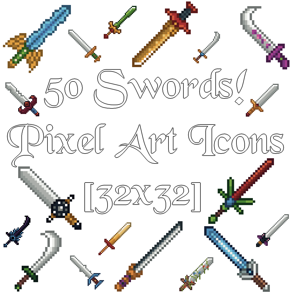 Pixel Art Swords Icons By Magicae Games