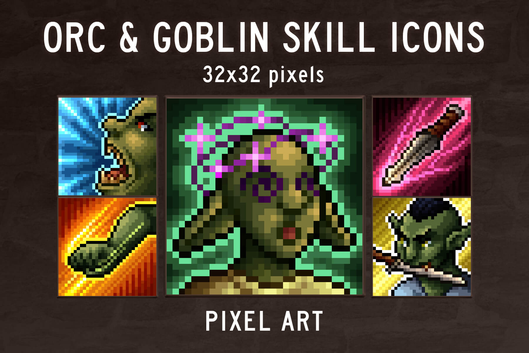 Goblin And Orc Pixel Skills By Free Game Assets GUI Sprite Tilesets