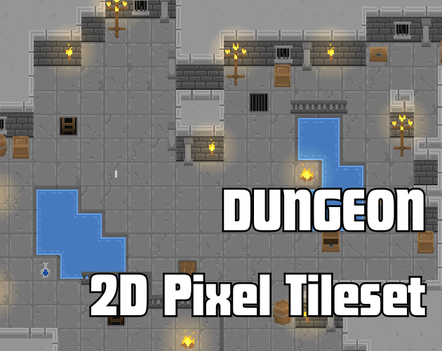 Dungeon Pixel 16x16 Top Down Tileset By Lexyshmexy