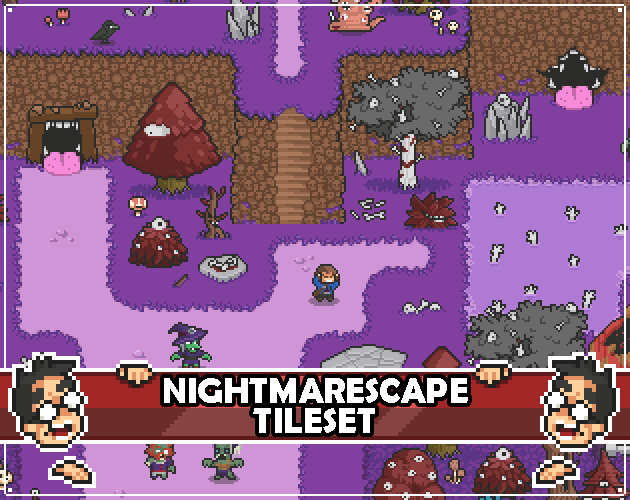 D Pixel Art Nightmarescape Tileset By Elthen S Pixel Art Shop