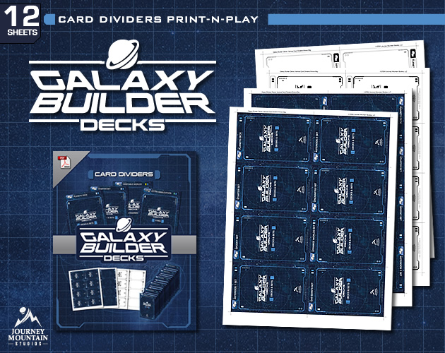 Galaxy Builder Decks Card Dividers By Journey Mountain Studios