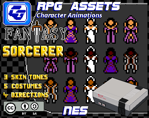 Rpg Asset Character Sorcerer Nes By Chasersgaming