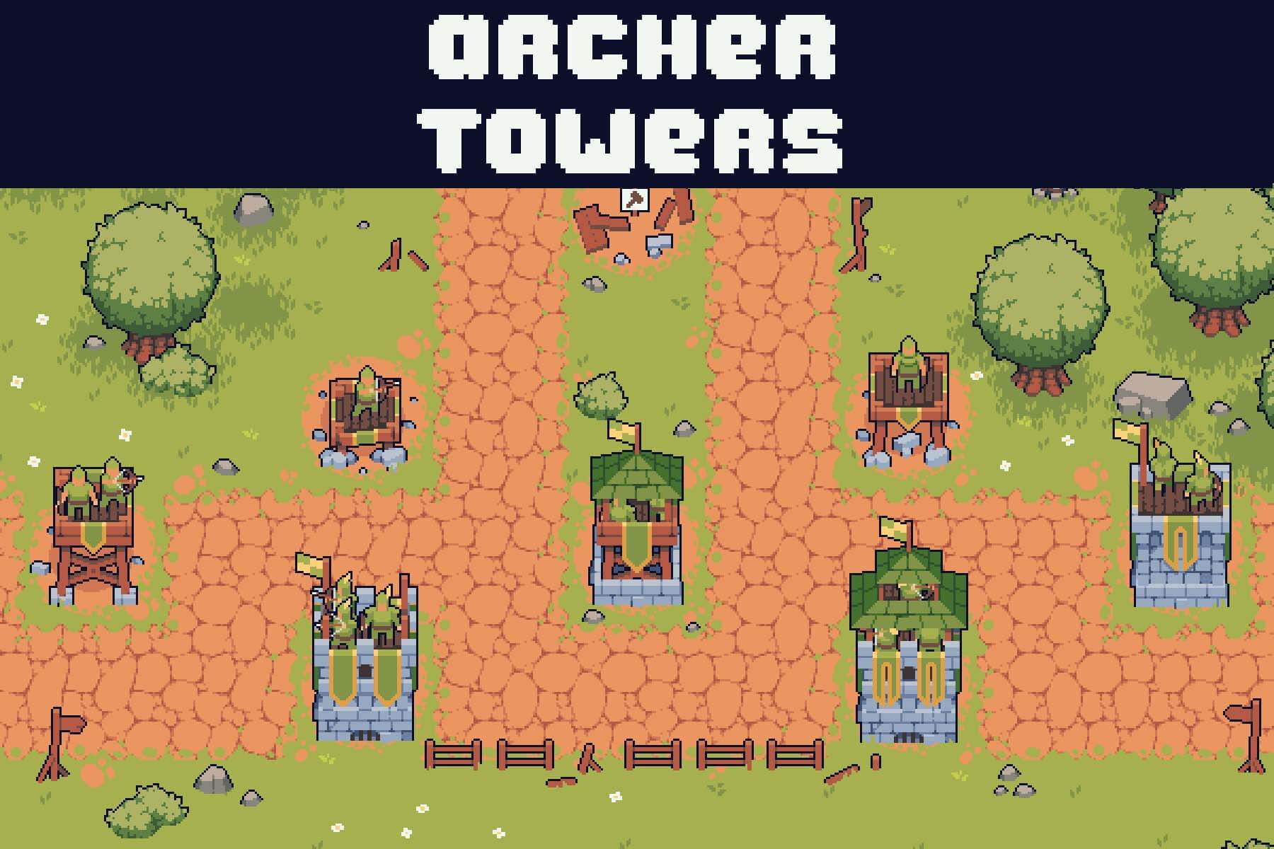 Archer Towers Pixel Art For TD Free Pack By Free Game Assets GUI