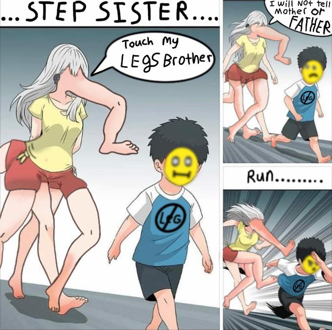 Stepbrother walks step sister