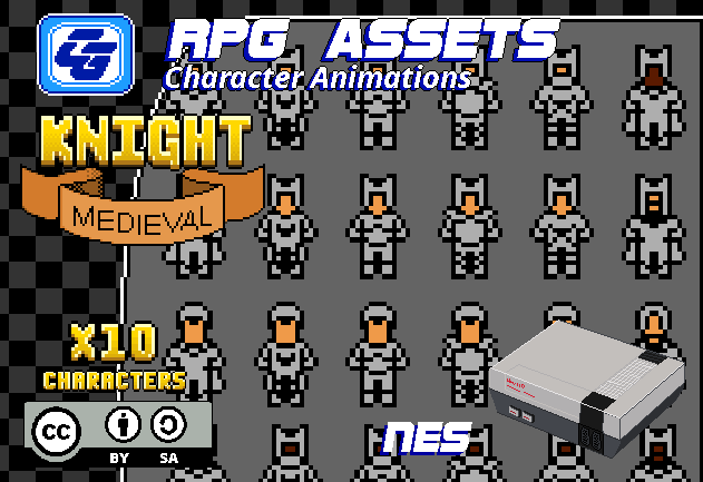 RPG Asset Character Knights 2 NES By Chasersgaming