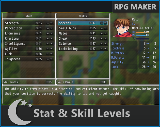 Screenshot 2 for Stat & Skill Levels for RPG Maker