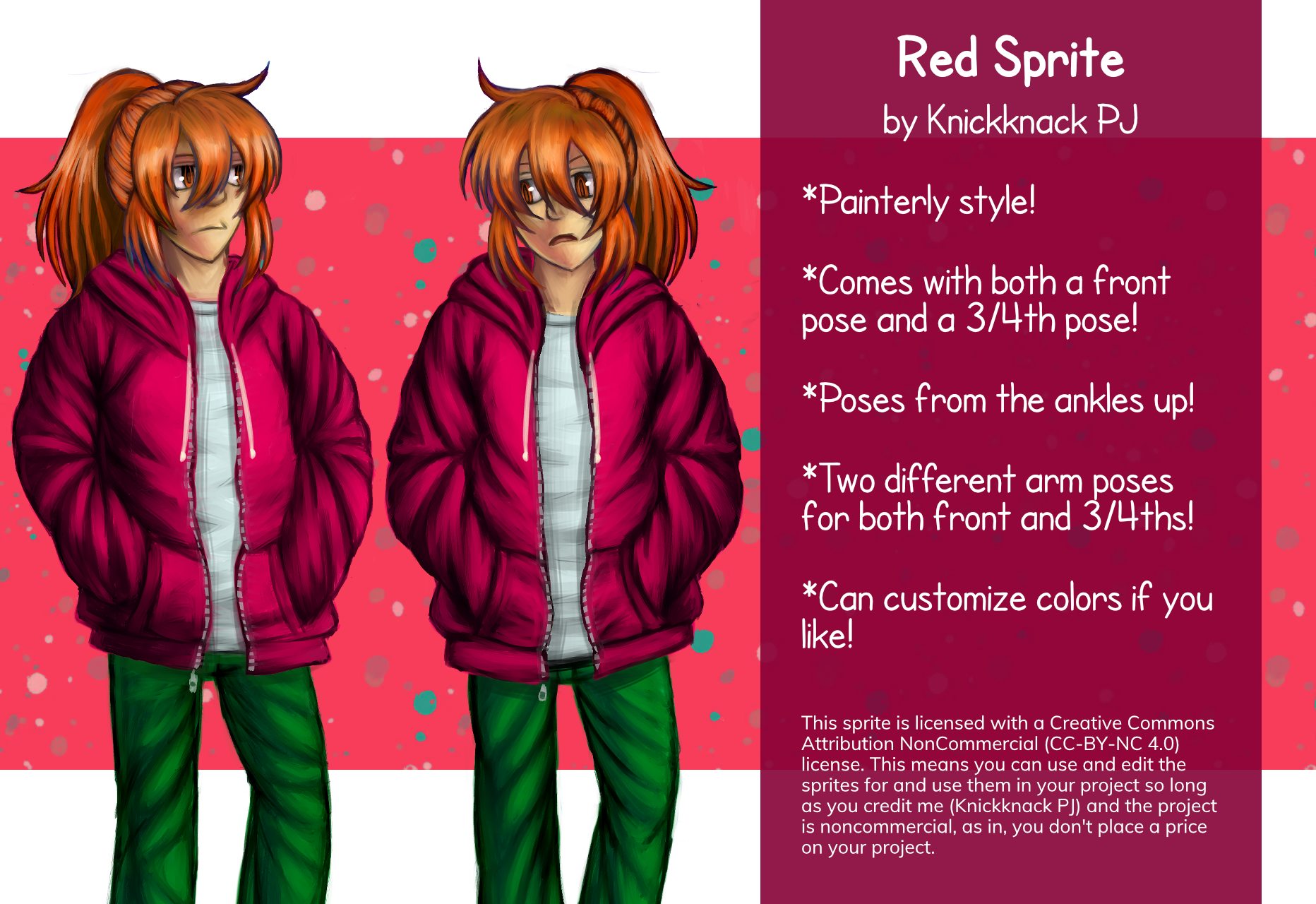 Visual Novel Sprite: Red by Knickknack PJ