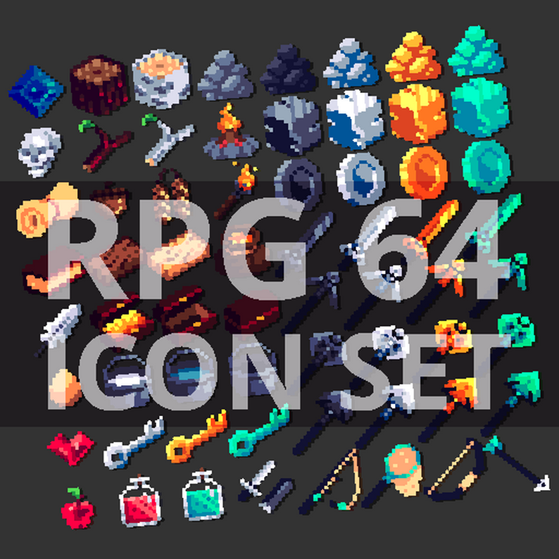 RPG 128 ICON SET by voxeledphoton