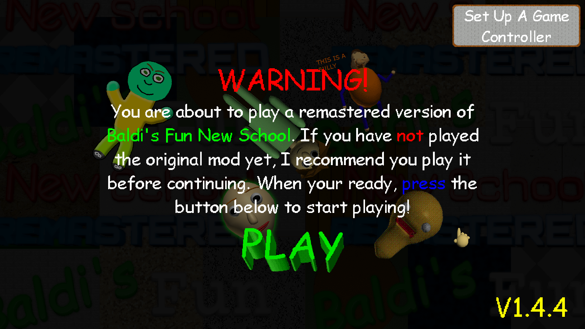 Baldi's Fun New School Remastered 1.4.4 Update Gameplay 
