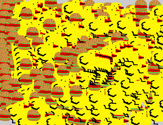 Ducks in a Field of Hamburgers