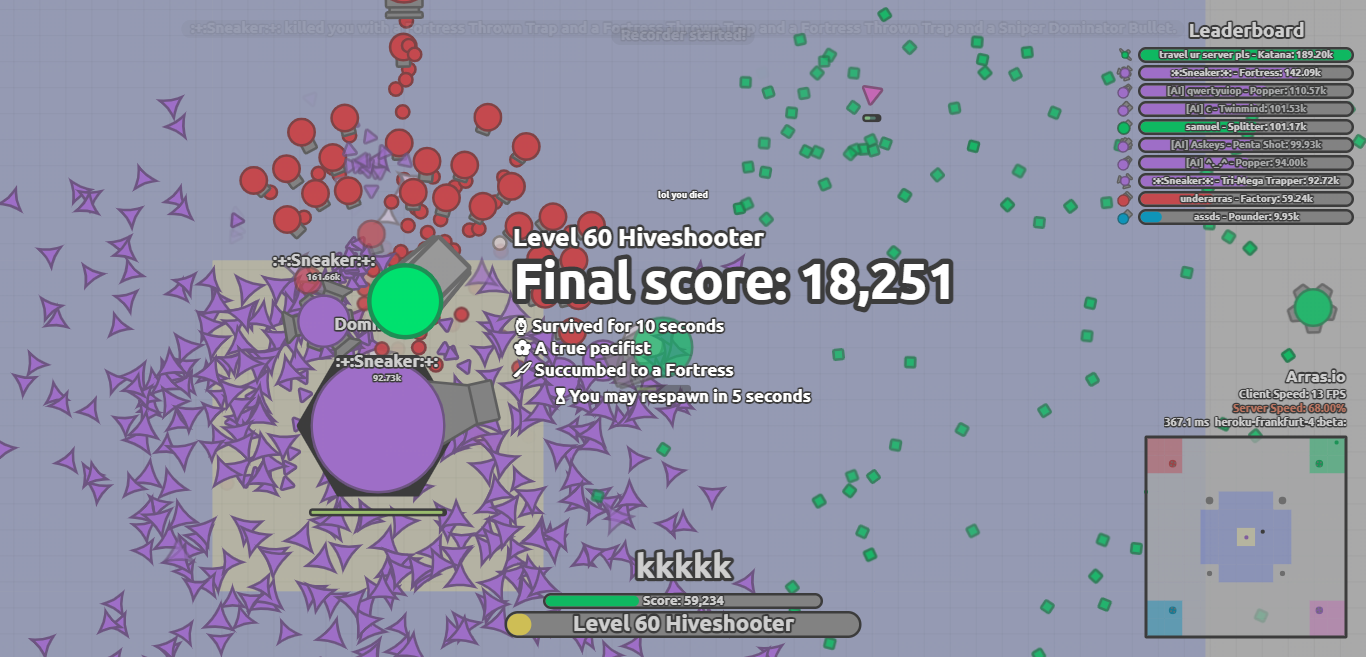 i got 100 levels in arras.io