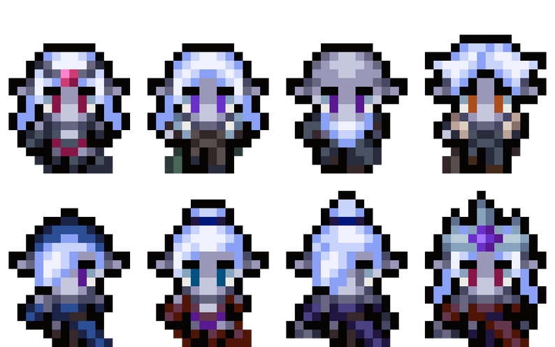 Tiny Tales Pixel 2D : Dark Elves NPC Sprite Pack by Mega Tiles