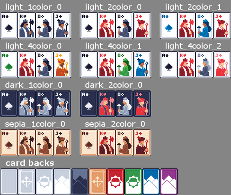 Card Sprites Pixel assets - Playing Cards by Blueeyedrat