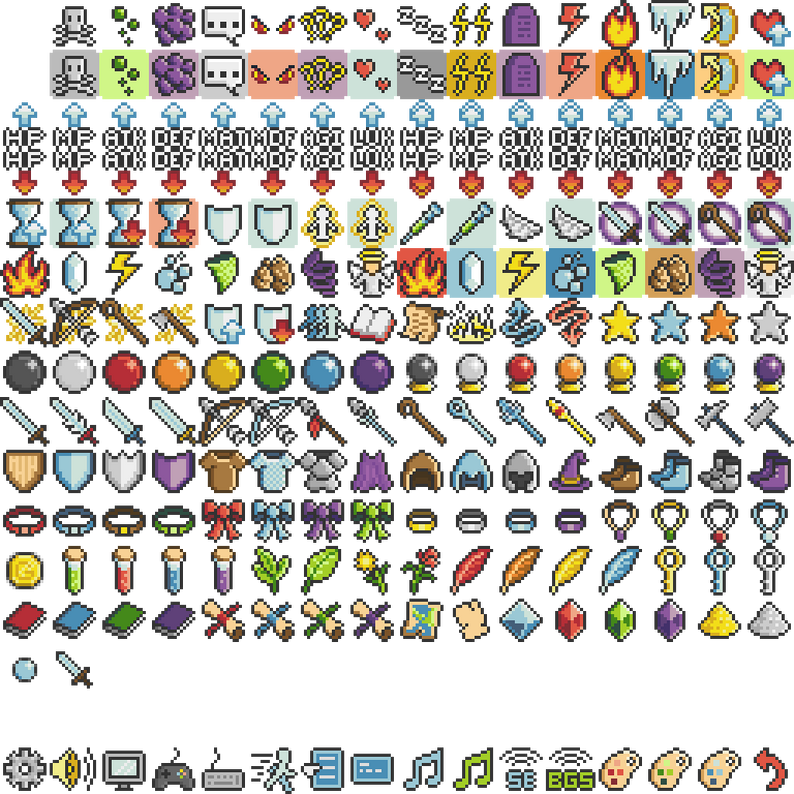 16-Bit RPG Icons by RandallCurtis