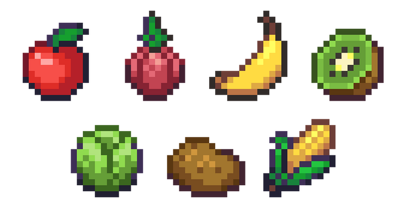 Fruit & Vegetable Item Icons by Cofe_man