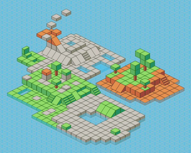 Isometric Tiles Template for 32x32 pixel art by @javikolog