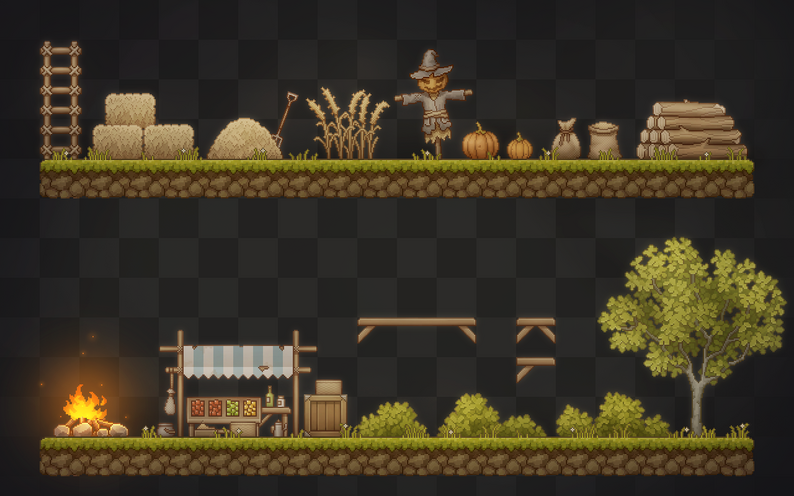 Pixel Art Platformer - Village Props By Cainos