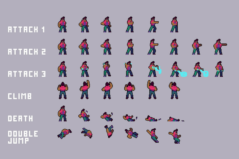 Free 3 Cyberpunk Sprites Pixel Art by Free Game Assets (GUI, Sprite ...