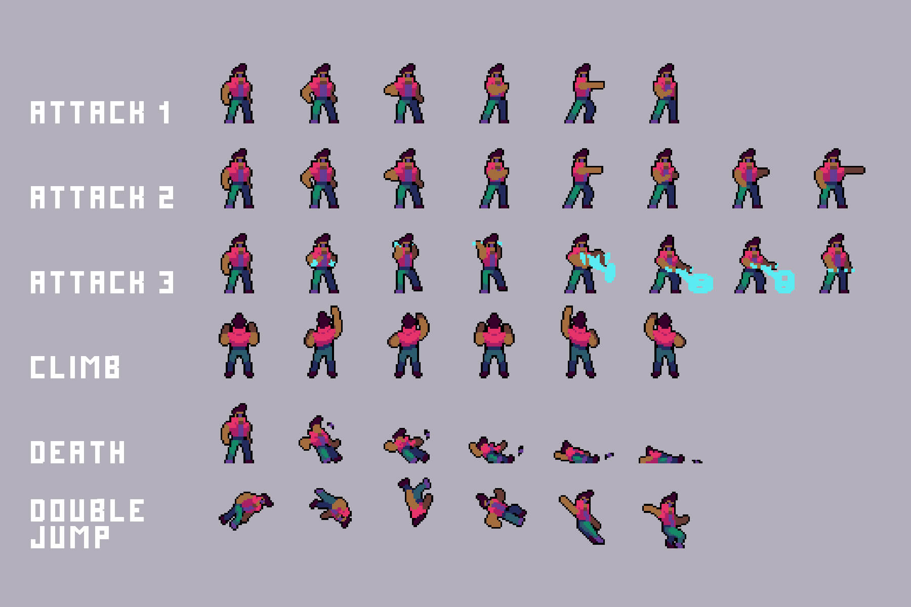 Pixel Art Cyberpunk Characters - thegameassetsmine