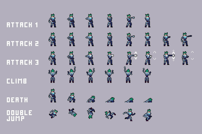 Free 3 Cyberpunk Sprites Pixel Art by Free Game Assets (GUI, Sprite ...