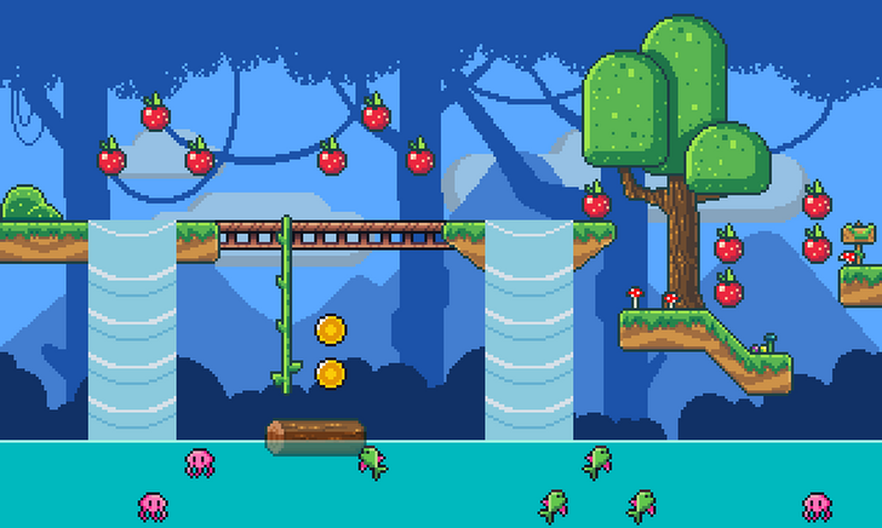 Forest Tileset Pixel Art Game Asset By MariaParraGames