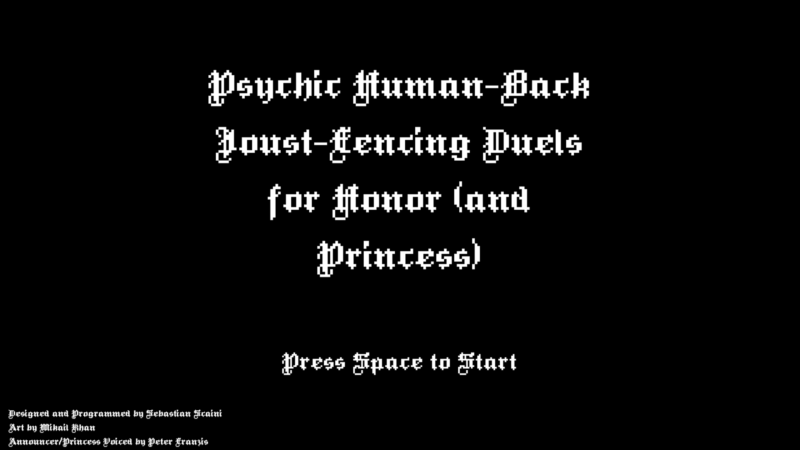 Psychic Human-Back Joust-Fencing Duels for Honor (and Princess)