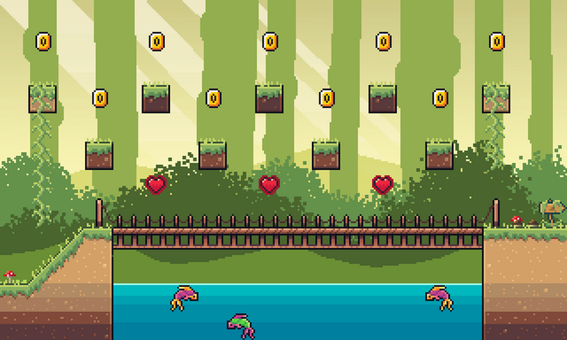 Forest Tileset 1 Pixel Art Game Asset by MariaParraGames