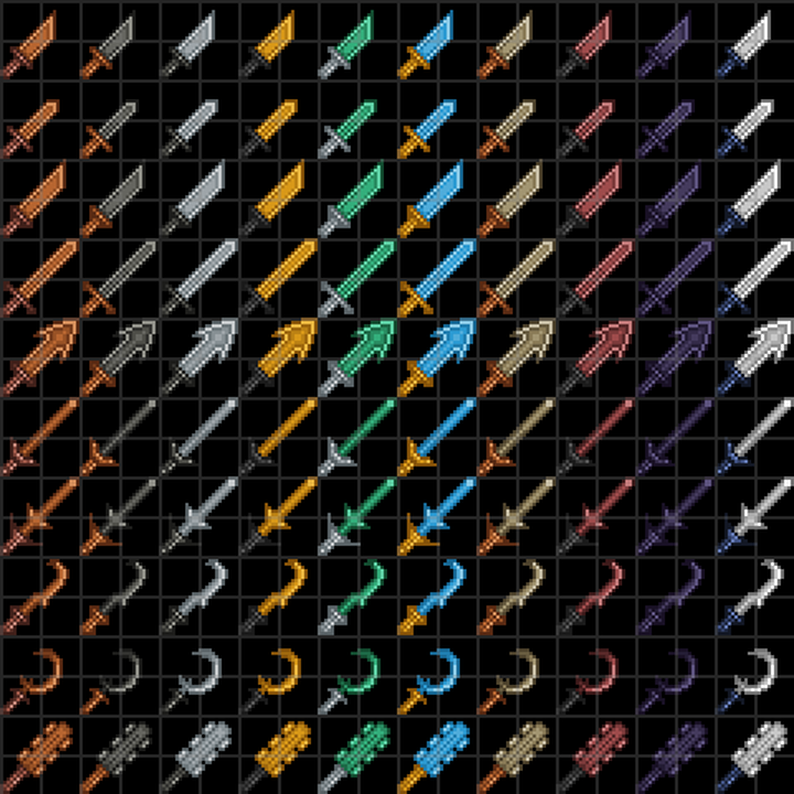 Pixel Art Icons – Ultimate Weapon Bundle – 24×24 by Frank's Unhinged