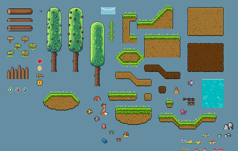 Forest Tileset 2 Pixel Art Game Asset by MariaParraGames