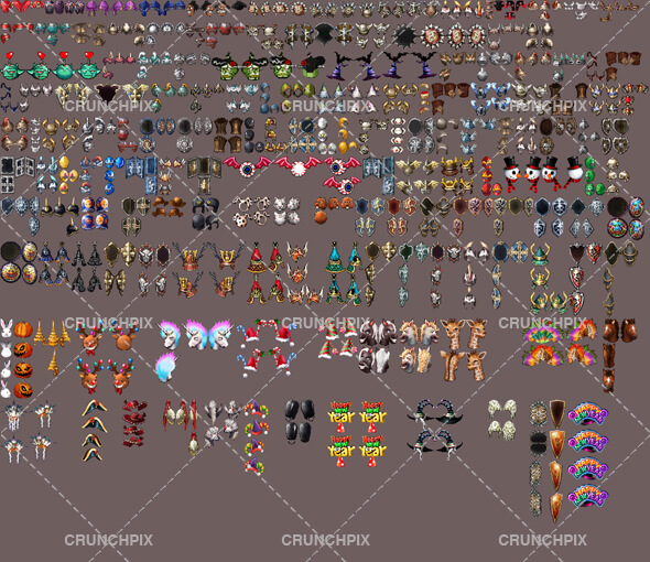 1088 RPG Items Pixel Art by crunchpix