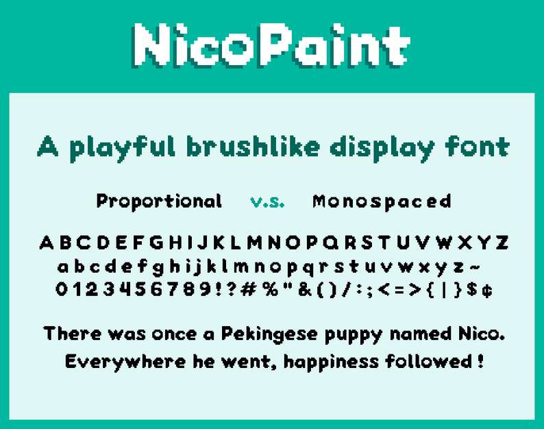 Free Pixel Fonts – Nico FontJam Pack by emhuo