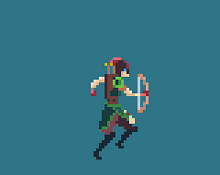 Pixel art 32x32 Archer girl