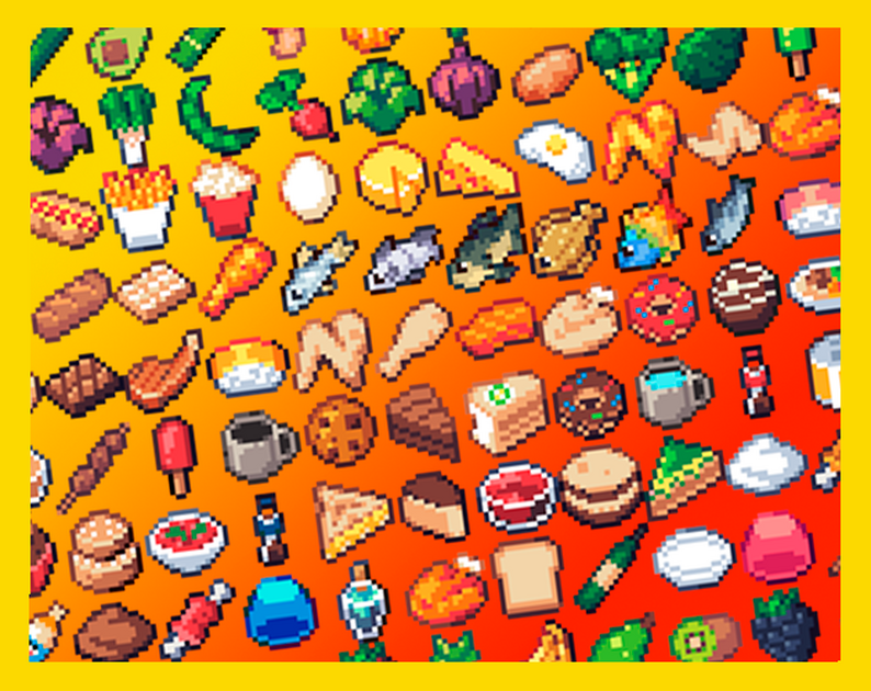 Food, Fruits and Veggies Icon Pack 16x16 (150+ Icons) by Kazzter