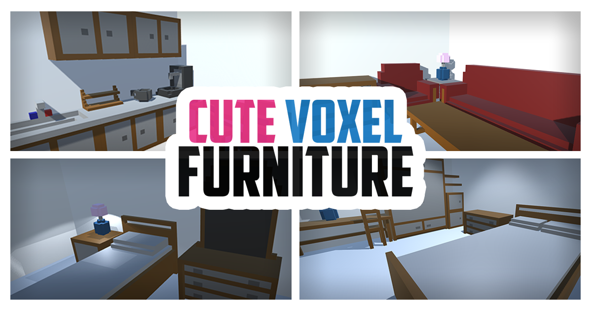 Cute Voxel Furniture for Unity3D
