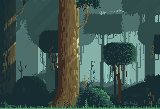 Explorando a Floresta Em Um Cenário De Arte De Pixel 2d Ilustração Stock -  Ilustração de explorar, wilderness: 270160341
