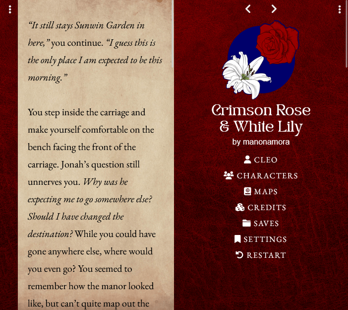 CRWL - UI Update and Fixes - Crimson Rose & White Lily by manonamora