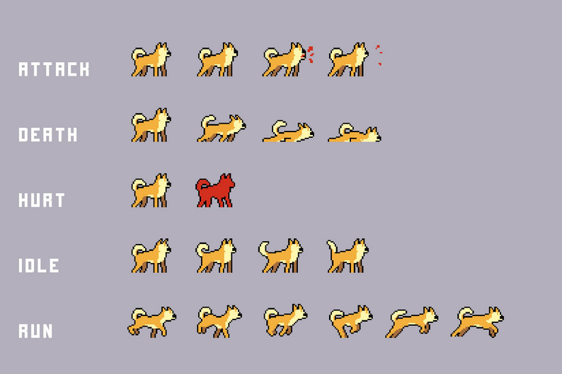 Free Street Animal Pixel Art by Free Game Assets (GUI, Sprite, Tilesets)