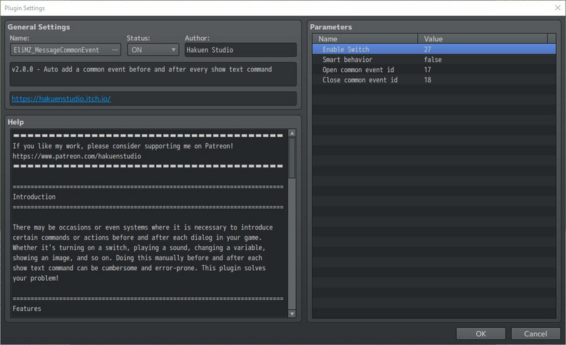 Hakuen Studio Message Common Event for RPG Maker MZ by Hakuen Studio
