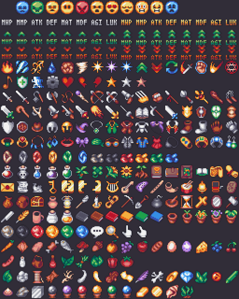 280+ Free RPG Icons for RPG Maker by zevumara