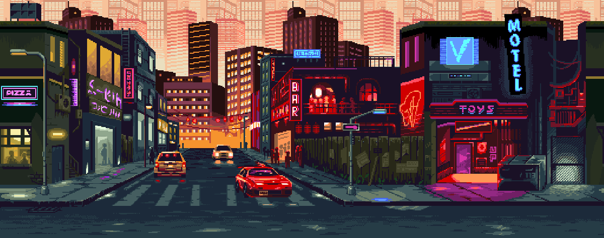 Cyberpunk Street Background