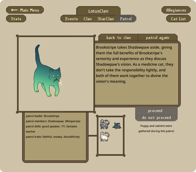 Warrior cats fan game