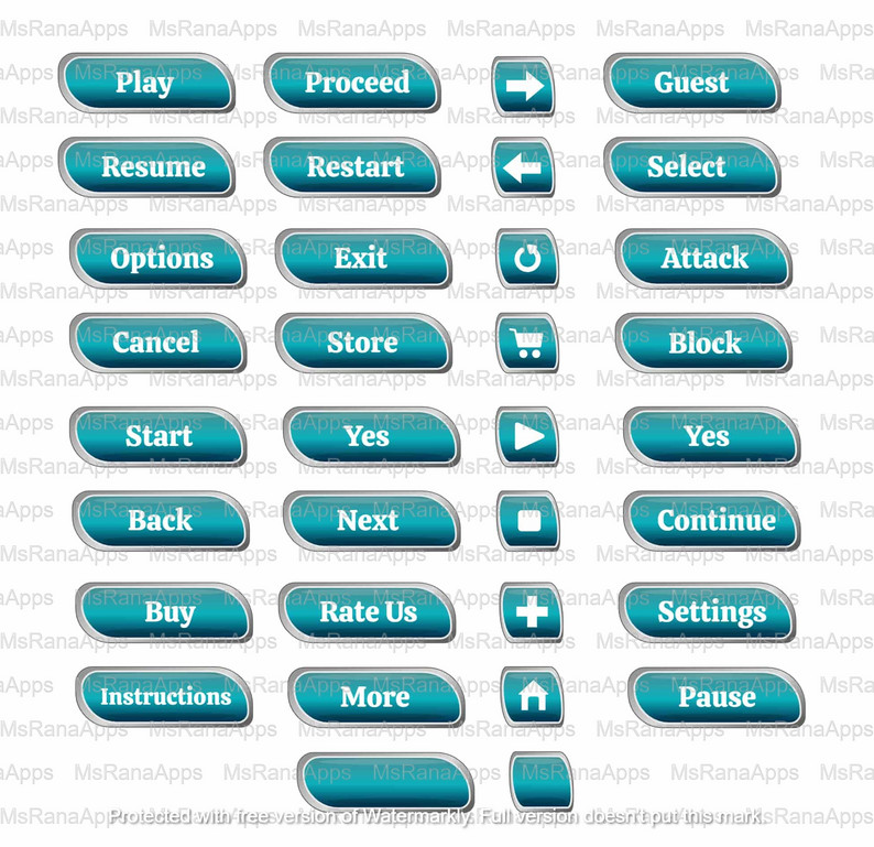 Buttons UI GameArt for Developers by MsRanaApps