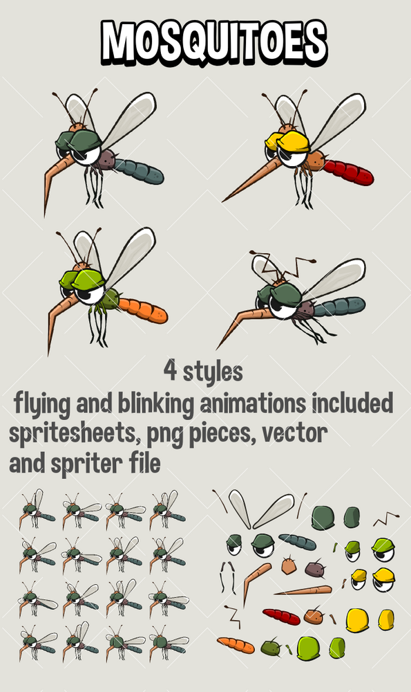 Animated mosquitoes by Robert Brooks - gamedeveloperstudio.com